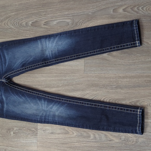 Like New Houndstooth Miss Me Skinny Kid Rise Sequin Jeans 25x31 - Picture 6 of 9